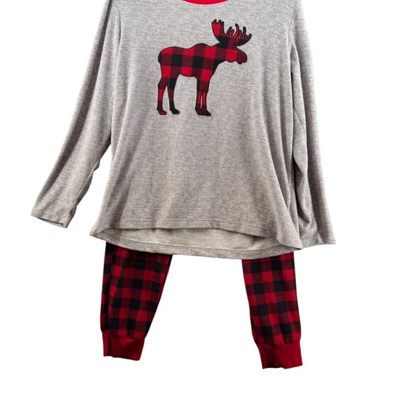Eddie Bauer Other - Eddie Bauer  Moose Print Pajama Red Black Buffalo Plaid Set Size Large